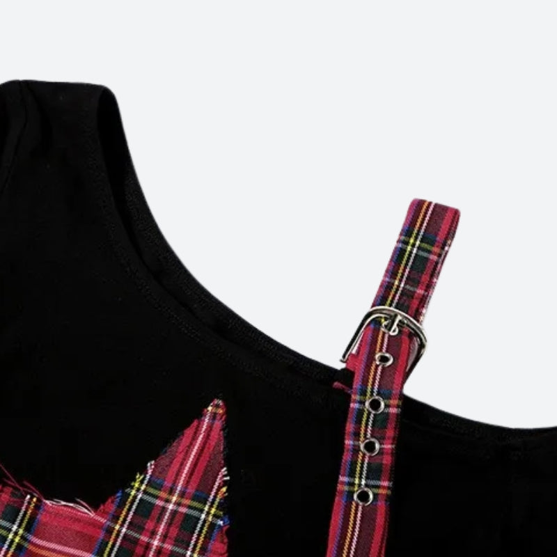 Quick Outfits, Modest Fashion Outfits Ideas Grunge Plaid Star Patch Top Quick Outfits, Modest Fashion Outfits Ideas Grunge Plaid Star Patch Top