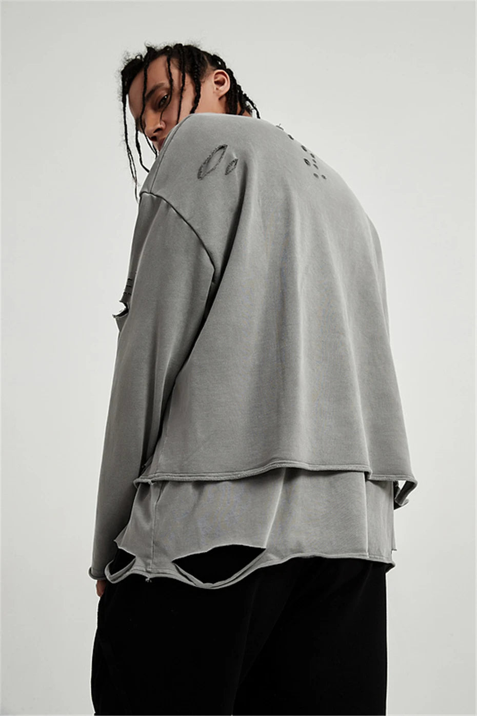 Quick Outfits, Modest Fashion Outfits Ideas Grunge Ripped Layered Sweatshirt