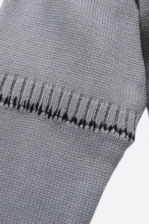 Quick Outfits, Modest Fashion Outfits Ideas Grunge Spray Paint Distressed Knitted Sweater