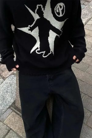 Quick Outfits, Modest Fashion Outfits Ideas Grunge Starboy Distressed Knitted Sweater