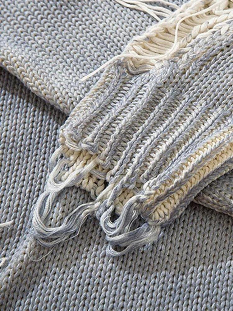 Quick Outfits, Modest Fashion Outfits Ideas Grunge Tasseled Distressed Sweater Quick Outfits, Modest Fashion Outfits Ideas Grunge Tasseled Distressed Sweater