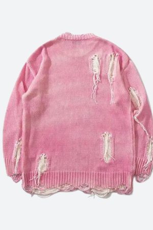 Quick Outfits, Modest Fashion Outfits Ideas Grunge Tasseled Distressed Sweater