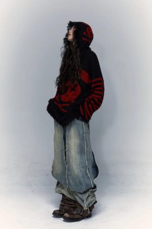 Quick Outfits, Modest Fashion Outfits Ideas Grunge Tasseled Hooded Sweater