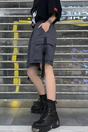 Quick Outfits, Modest Fashion Outfits Ideas Grunge Wide Leg Cargo Shorts