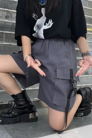 Quick Outfits, Modest Fashion Outfits Ideas Grunge Wide Leg Cargo Shorts