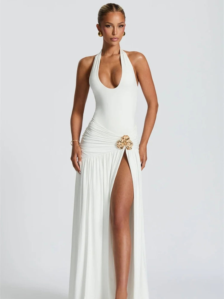 Quick Outfits, Modest Fashion Outfits Ideas Halter Bodysuit & Maxi Skirt Two Piece Set Quick Outfits, Modest Fashion Outfits Ideas Halter Bodysuit & Maxi Skirt Two Piece Set