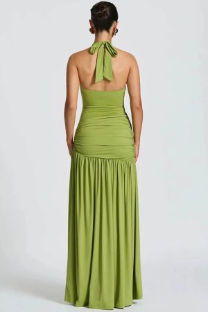 Quick Outfits, Modest Fashion Outfits Ideas Halter Bodysuit & Maxi Skirt Two Piece Set