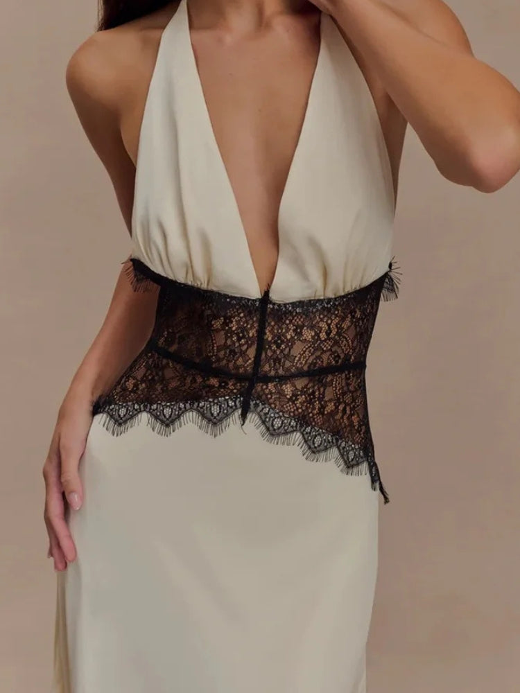 Quick Outfits, Modest Fashion Outfits Ideas Halter Neck Backless Maxi Dress Quick Outfits, Modest Fashion Outfits Ideas Halter Neck Backless Maxi Dress