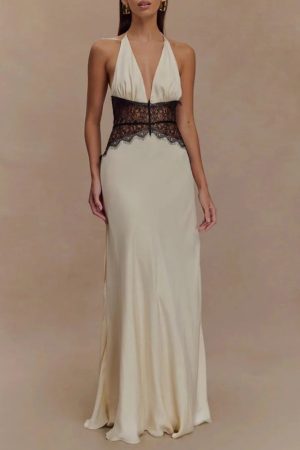 Quick Outfits, Modest Fashion Outfits Ideas Halter Neck Backless Maxi Dress