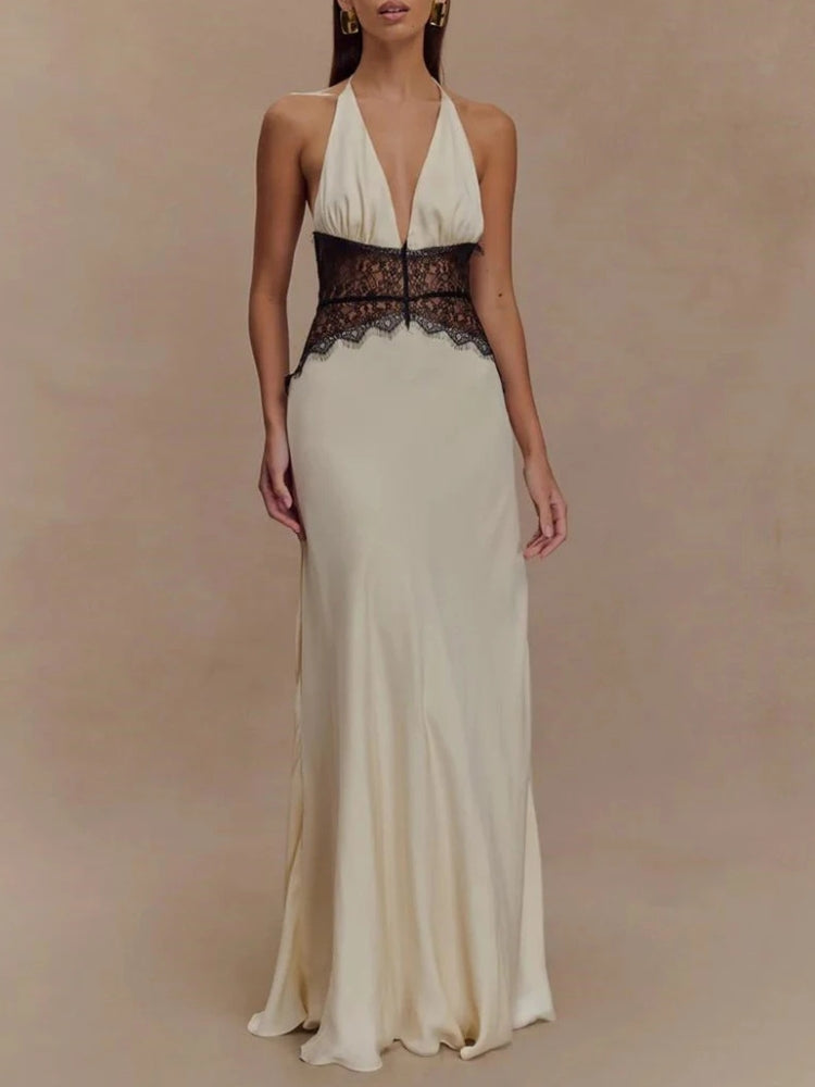 Quick Outfits, Modest Fashion Outfits Ideas Halter Neck Backless Maxi Dress Quick Outfits, Modest Fashion Outfits Ideas Halter Neck Backless Maxi Dress