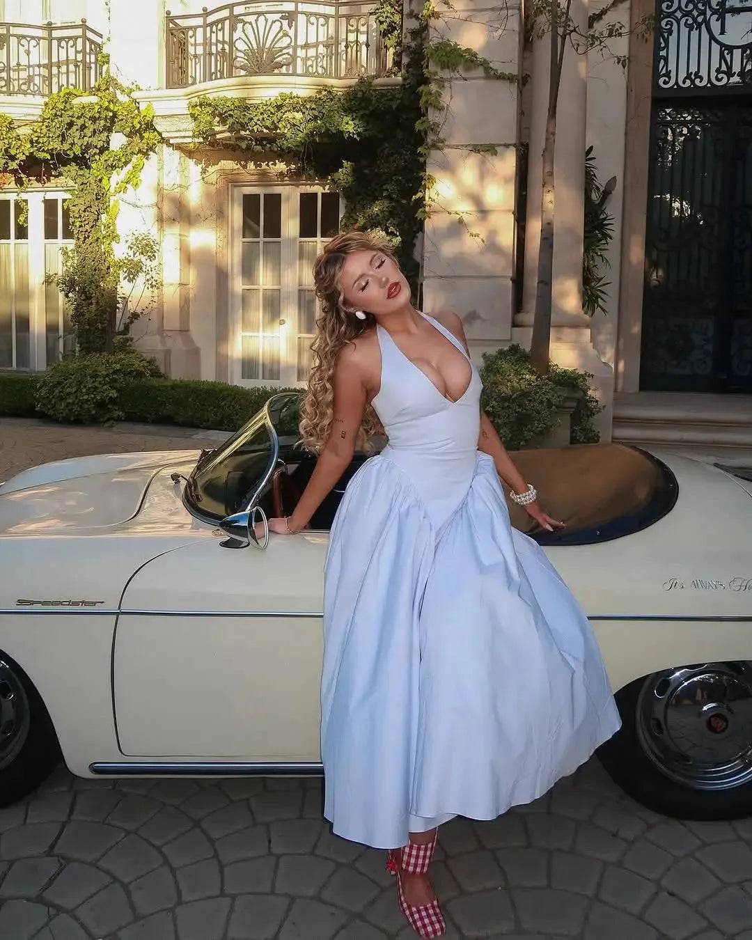 Quick Outfits, Modest Fashion Outfits Ideas Halter Neck Corset Midi Dress Quick Outfits, Modest Fashion Outfits Ideas Halter Neck Corset Midi Dress