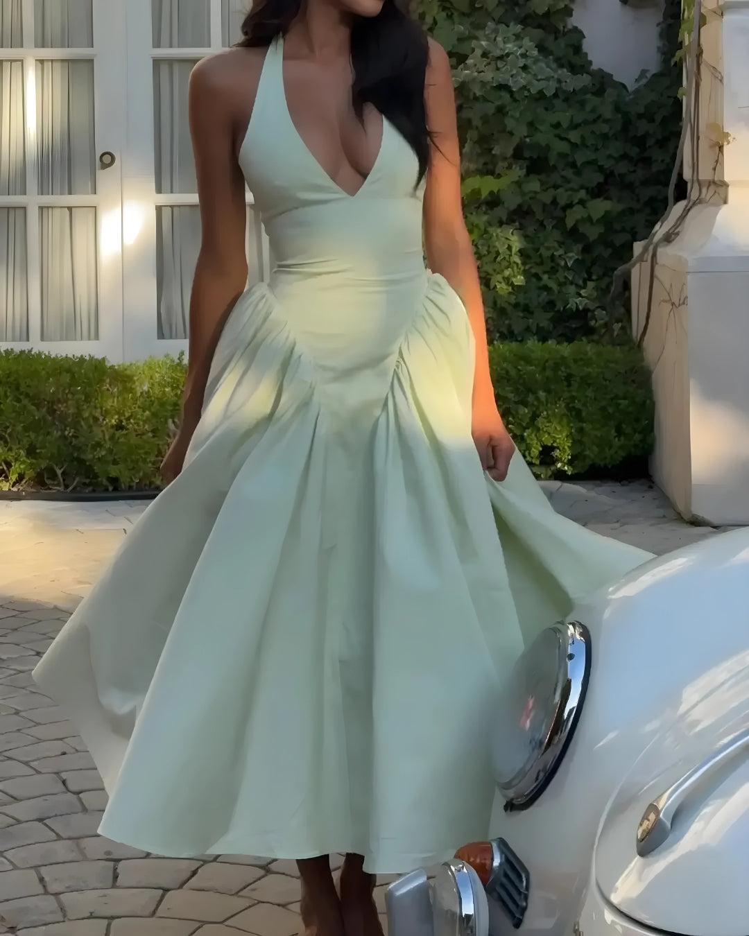 Quick Outfits, Modest Fashion Outfits Ideas Halter Neck Corset Midi Dress Quick Outfits, Modest Fashion Outfits Ideas Halter Neck Corset Midi Dress