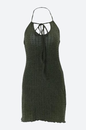 Quick Outfits, Modest Fashion Outfits Ideas Halter Neck Knitted Mini Dress