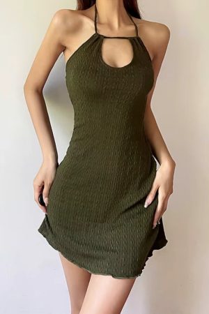 Quick Outfits, Modest Fashion Outfits Ideas Halter Neck Knitted Mini Dress
