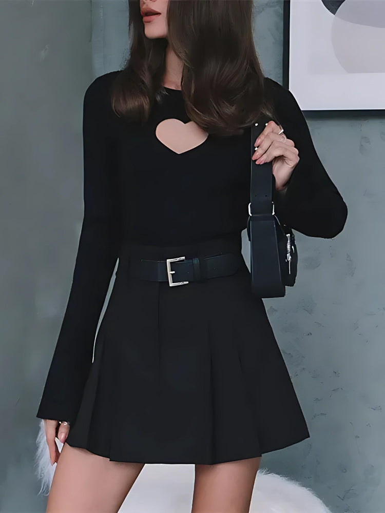 Quick Outfits, Modest Fashion Outfits Ideas Heart Cut Out Corduroy Top Quick Outfits, Modest Fashion Outfits Ideas Heart Cut Out Corduroy Top