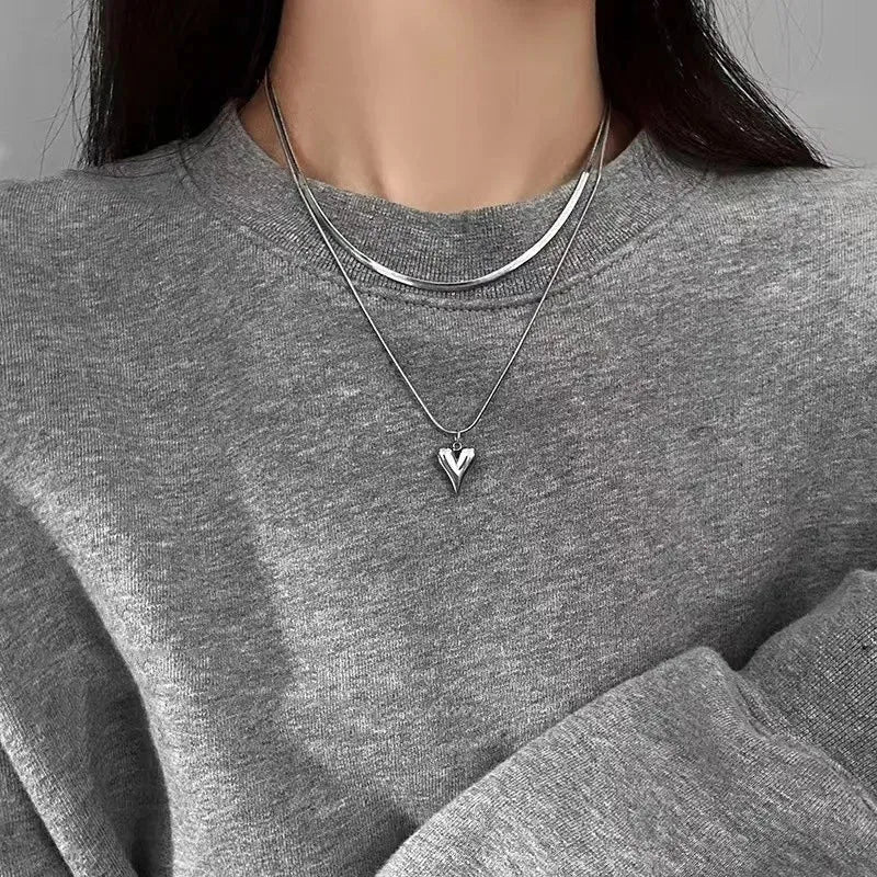 Quick Outfits, Modest Fashion Outfits Ideas Heart Necklace Set Quick Outfits, Modest Fashion Outfits Ideas Heart Necklace Set