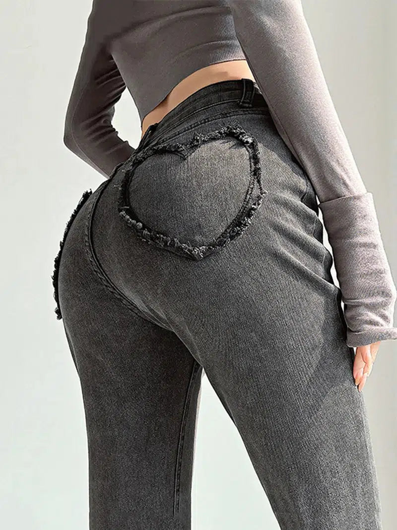 Quick Outfits, Modest Fashion Outfits Ideas Heart Pocket Flare Jeans Quick Outfits, Modest Fashion Outfits Ideas Heart Pocket Flare Jeans