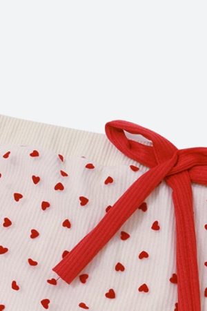 Quick Outfits, Modest Fashion Outfits Ideas Heart Ribbed Tube Top