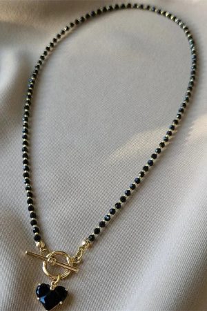 Quick Outfits, Modest Fashion Outfits Ideas Heart Toggle Clasp Beaded Necklace