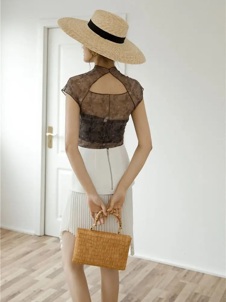 Quick Outfits, Modest Fashion Outfits Ideas High Neck Mesh Top Quick Outfits, Modest Fashion Outfits Ideas High Neck Mesh Top