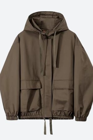 Quick Outfits, Modest Fashion Outfits Ideas Hooded Parachute Jacket