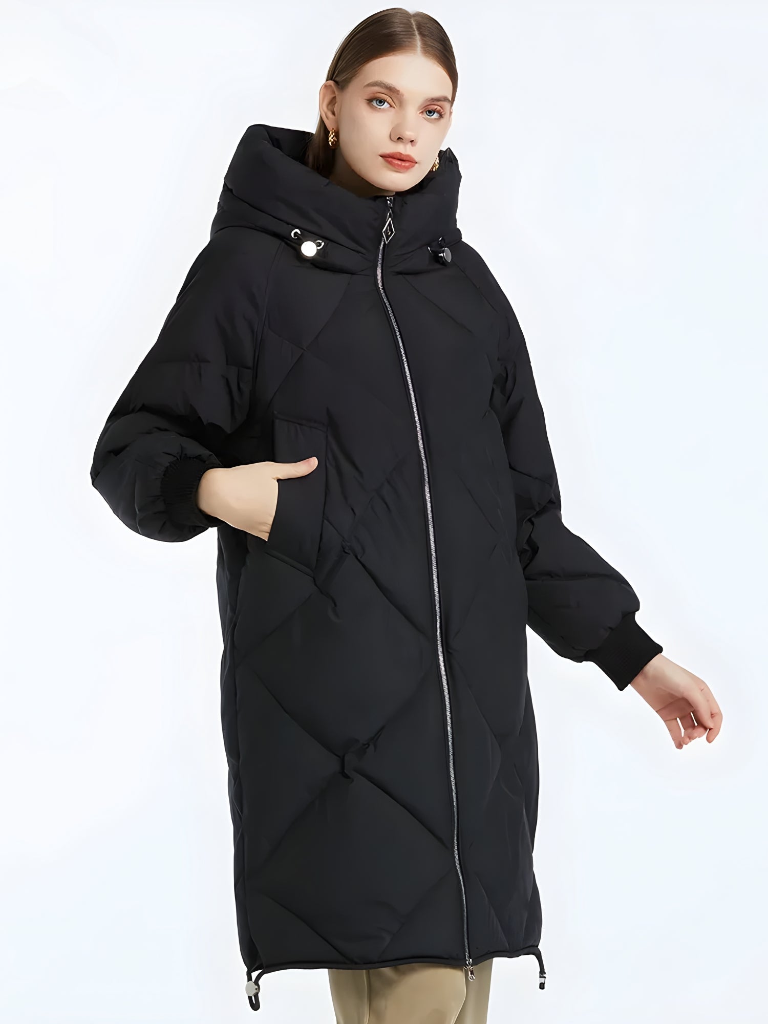 Quick Outfits, Modest Fashion Outfits Ideas Hooded Zip-Up Long Puffer Coat Quick Outfits, Modest Fashion Outfits Ideas Hooded Zip-Up Long Puffer Coat