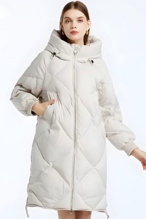 Quick Outfits, Modest Fashion Outfits Ideas Hooded Zip-Up Long Puffer Coat