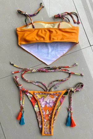 Quick Outfits, Modest Fashion Outfits Ideas Indie Floral Bandana Scarf Bikini Set