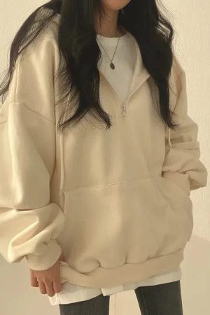 Quick Outfits, Modest Fashion Outfits Ideas Indie Oversized Zip Up Hoodie