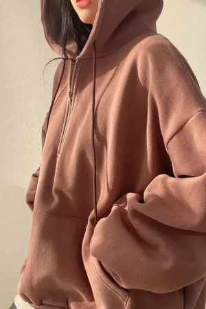 Quick Outfits, Modest Fashion Outfits Ideas Indie Oversized Zip Up Hoodie