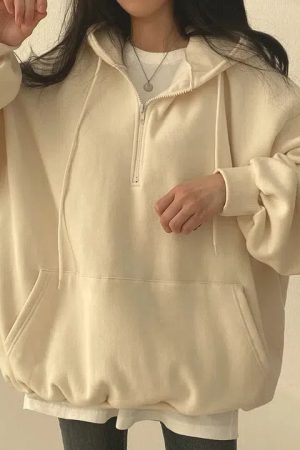 Quick Outfits, Modest Fashion Outfits Ideas Indie Oversized Zip Up Hoodie