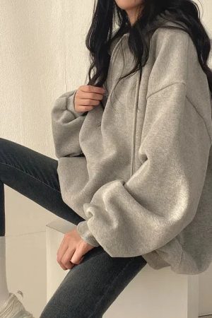 Quick Outfits, Modest Fashion Outfits Ideas Indie Oversized Zip Up Hoodie