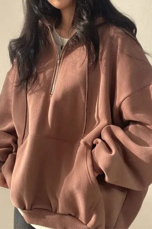 Quick Outfits, Modest Fashion Outfits Ideas Indie Oversized Zip Up Hoodie