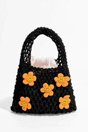 Quick Outfits, Modest Fashion Outfits Ideas Indie Smiley Flowers Crochet Bag