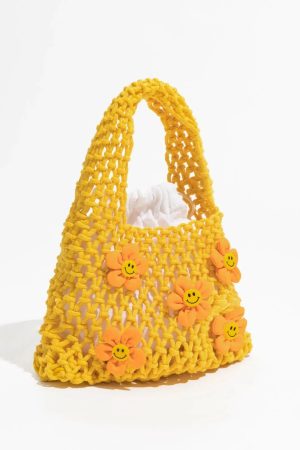 Quick Outfits, Modest Fashion Outfits Ideas Indie Smiley Flowers Crochet Bag