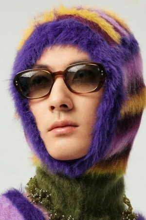 Quick Outfits, Modest Fashion Outfits Ideas Indie Striped Fluffy Balaclava