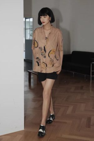 Quick Outfits, Modest Fashion Outfits Ideas Japanese Art Short Sleeve Shirt