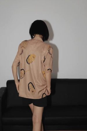 Quick Outfits, Modest Fashion Outfits Ideas Japanese Art Short Sleeve Shirt