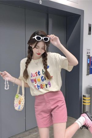 Quick Outfits, Modest Fashion Outfits Ideas Just Be My Girl Cherry Tee