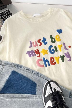 Quick Outfits, Modest Fashion Outfits Ideas Just Be My Girl Cherry Tee