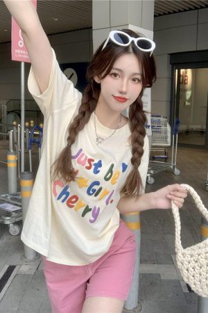 Quick Outfits, Modest Fashion Outfits Ideas Just Be My Girl Cherry Tee