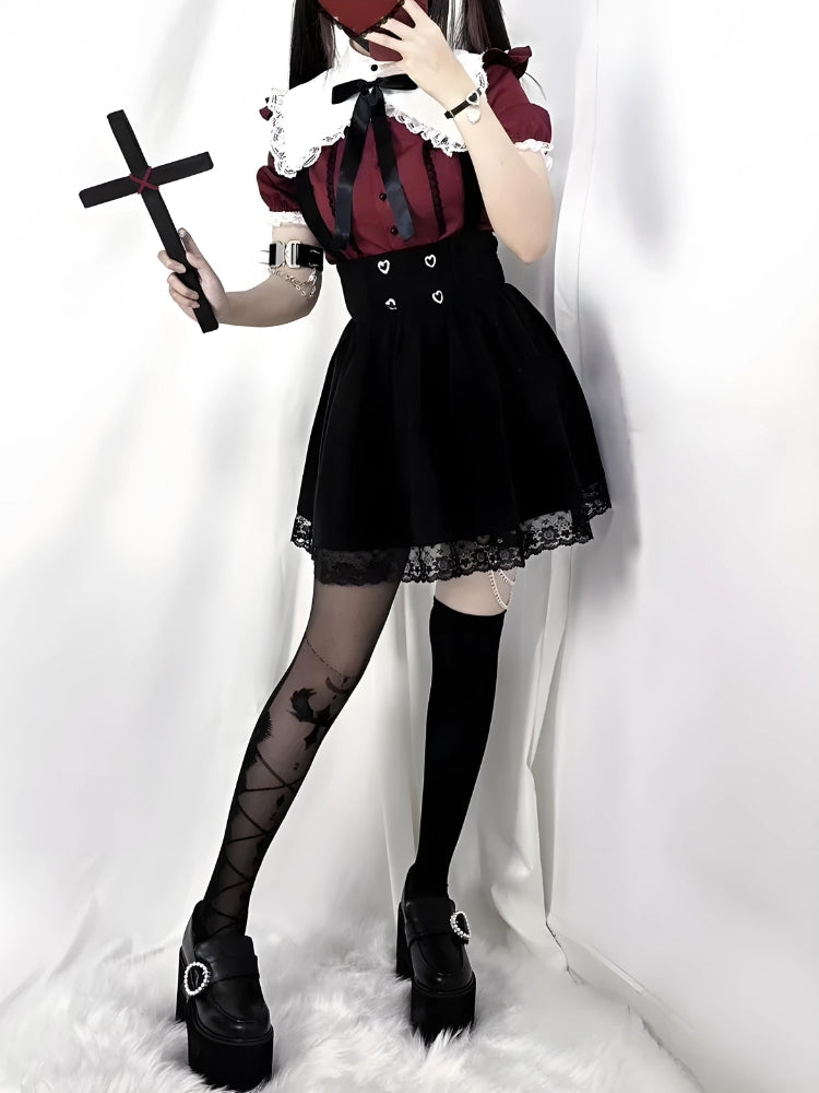 Quick Outfits, Modest Fashion Outfits Ideas Kawaii Goth Collar Shirt Quick Outfits, Modest Fashion Outfits Ideas Kawaii Goth Collar Shirt