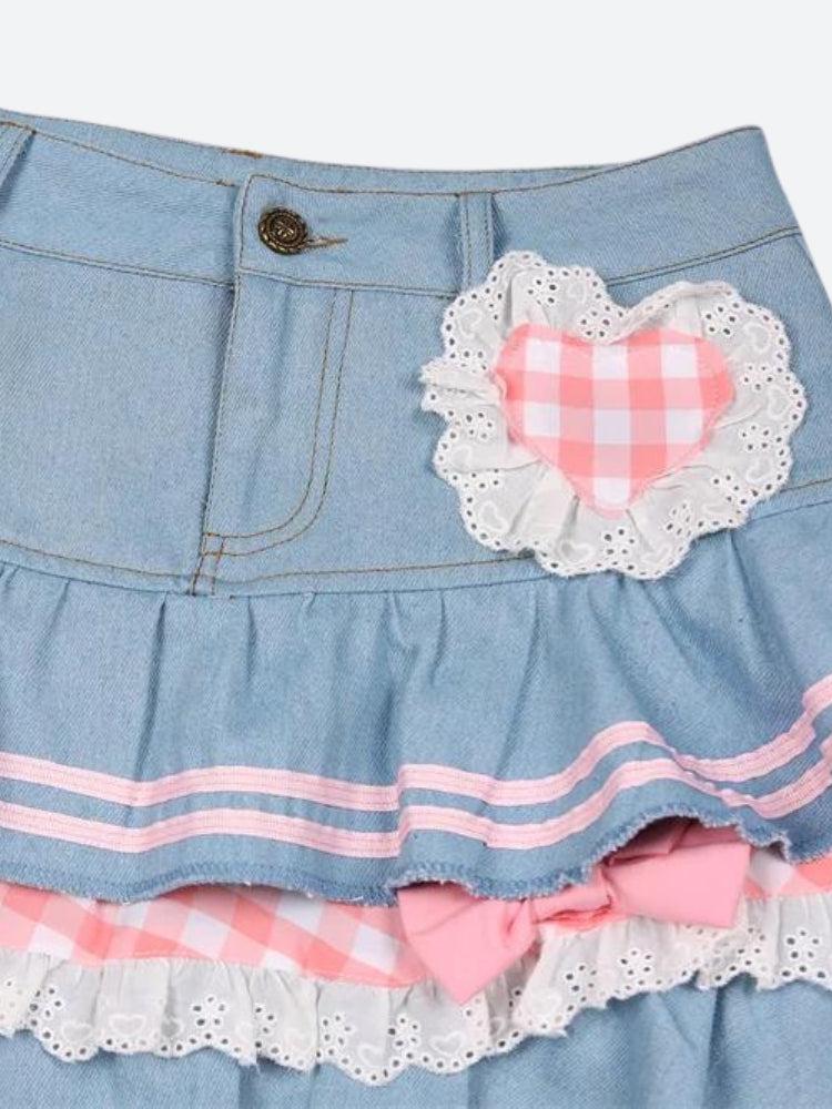 Quick Outfits, Modest Fashion Outfits Ideas Kawaii Layered Denim Mini Skirt Quick Outfits, Modest Fashion Outfits Ideas Kawaii Layered Denim Mini Skirt