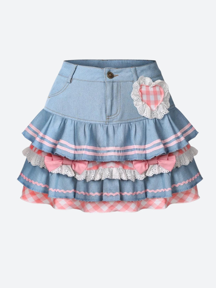 Quick Outfits, Modest Fashion Outfits Ideas Kawaii Layered Denim Mini Skirt Quick Outfits, Modest Fashion Outfits Ideas Kawaii Layered Denim Mini Skirt