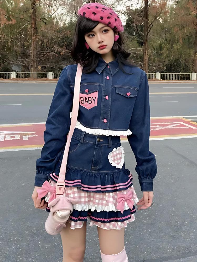 Quick Outfits, Modest Fashion Outfits Ideas Kawaii Layered Denim Mini Skirt Quick Outfits, Modest Fashion Outfits Ideas Kawaii Layered Denim Mini Skirt