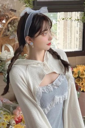 Quick Outfits, Modest Fashion Outfits Ideas Kawaii Mini Dress & Crop Cardigan Two Piece Set