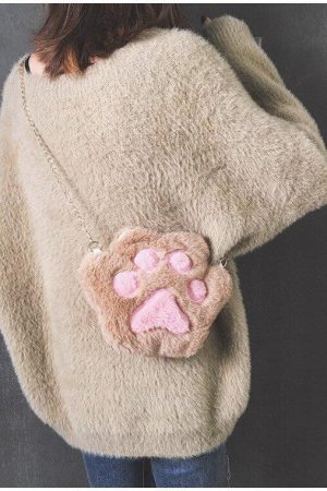 Quick Outfits, Modest Fashion Outfits Ideas Kawaii Plush Paw Crossbody Bag