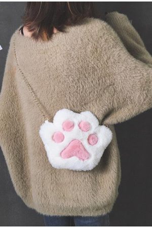 Quick Outfits, Modest Fashion Outfits Ideas Kawaii Plush Paw Crossbody Bag