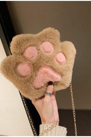 Quick Outfits, Modest Fashion Outfits Ideas Kawaii Plush Paw Crossbody Bag