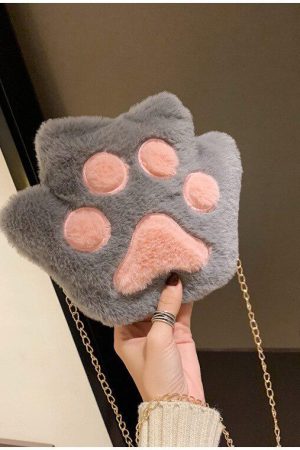 Quick Outfits, Modest Fashion Outfits Ideas Kawaii Plush Paw Crossbody Bag